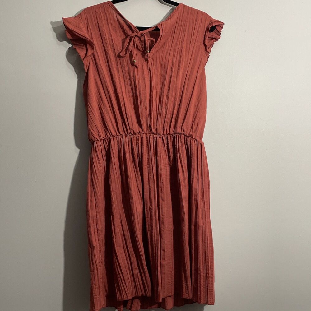 Tash & Sophie Rust Midi Dress Size XL Short Sleeve Lightweight